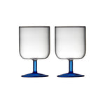 Torino Wine Glasses | Clear/Blue | Set of 2