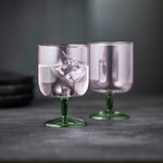 Torino Wine Glasses | Pink/Green | Set of 2