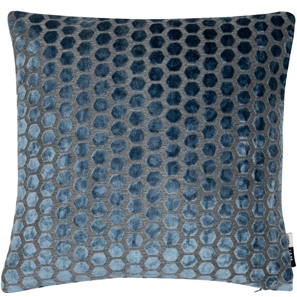 Jorvik Velvet Hexagonal Cushion | Blue | 43cm