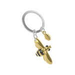 Bee & Honey Keyring | Gold & Black