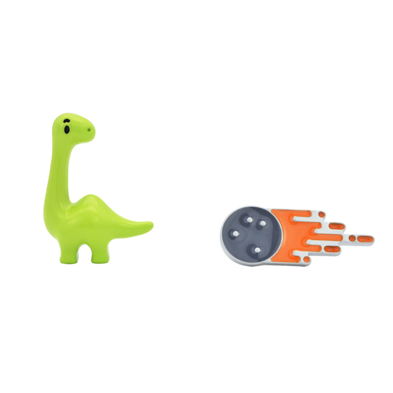 Dino & Meteor Fashion Pins | Set of 2