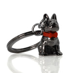French Bulldog with Bow Tie Keyring | Black & Red