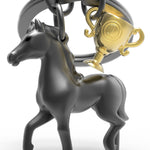 Horse & Trophy Keyring | Black & Gold