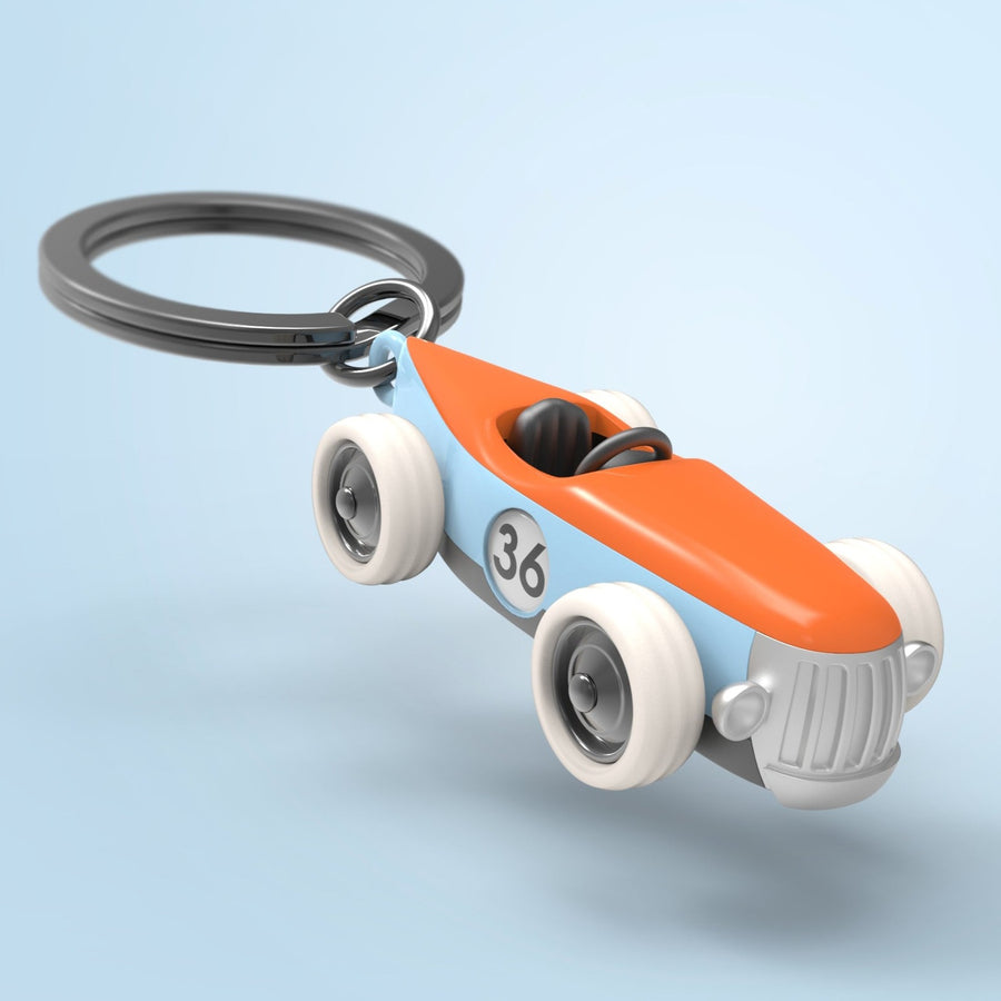 Buy Metalmorphose Luxe Vintage Racer Car Keyring | Blue & Orange ...