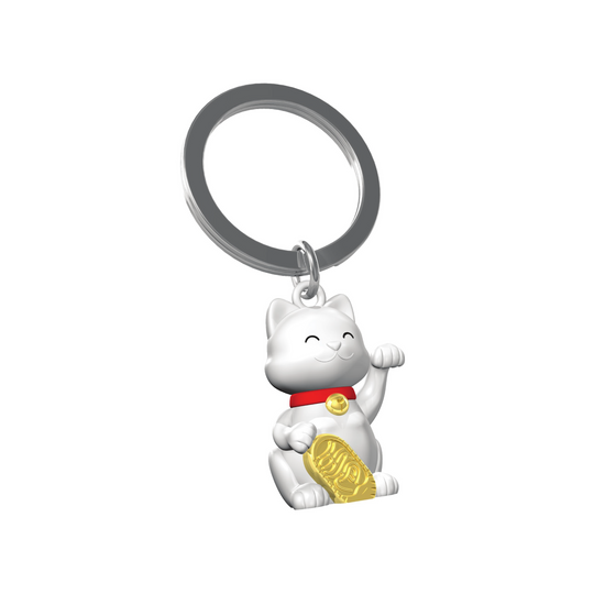 Lucky Cat Keyring | White