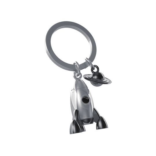 Rocket Keyring | Silver & Grey