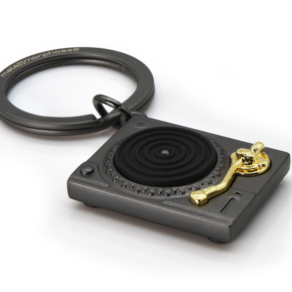 Buy Metalmorphose Grey & Gold Turntable Keyring | About Living