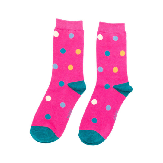 Women's Polka Dot Socks | Bamboo | Hot Pink