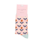 Women's Retro Floral Socks | Bamboo | Dusky Pink