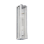 Newham Ribbed Double Bathroom Wall Light | Chrome/Clear