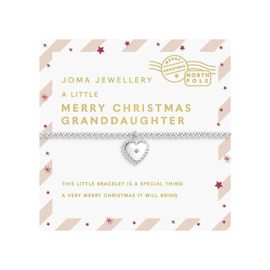 Kids’ Love From Santa 'Merry Christmas Granddaughter' Bracelet | Silver Plated
