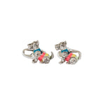 Men's 'Artist Stripe' Terrier Dog Cufflinks | Set of 2 | Silver