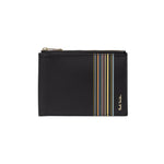 Men's Leather 'Signature Stripe Block' Wallet | Black