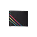 Men's Leather 'Sports Stripe' Billfold Wallet | Black