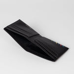Men's Leather 'Sports Stripe' Billfold Wallet | Black
