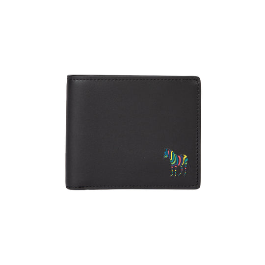 Men's Leather 'Zebra' Billfold/Coin Wallet | Black