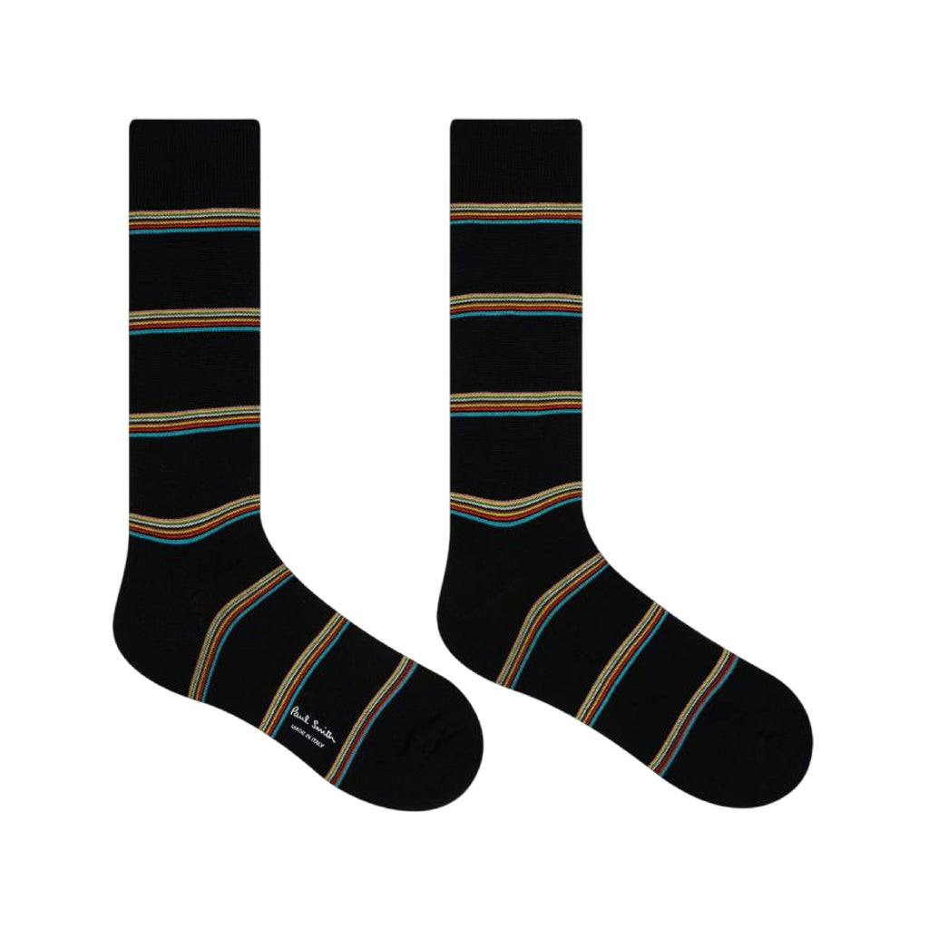 Paul Smith | Men's 'Signature Stripe' Block Socks - Black – About Living