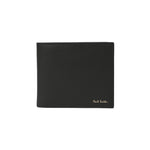 Men's Leather 'Signature Stripe' Billfold/Coin Wallet | Black