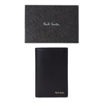 Men's Leather 'Signature Stripe' Card Wallet | Black