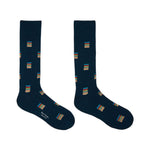 Men's Square 'Signature Stripe' Socks | Dark Blue