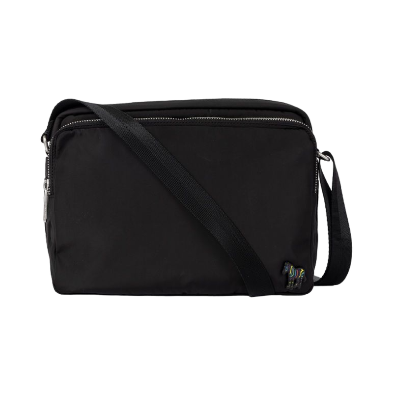 Men s Zebra Crossbody Bag Black