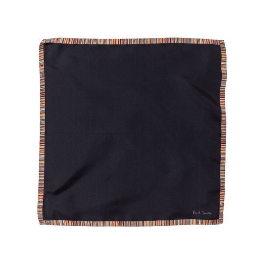 Men's Silk 'Signature Stripe' Pocket Square | Black