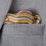 Men's Silk 'Signature Stripe' Pocket Square | Multicolour