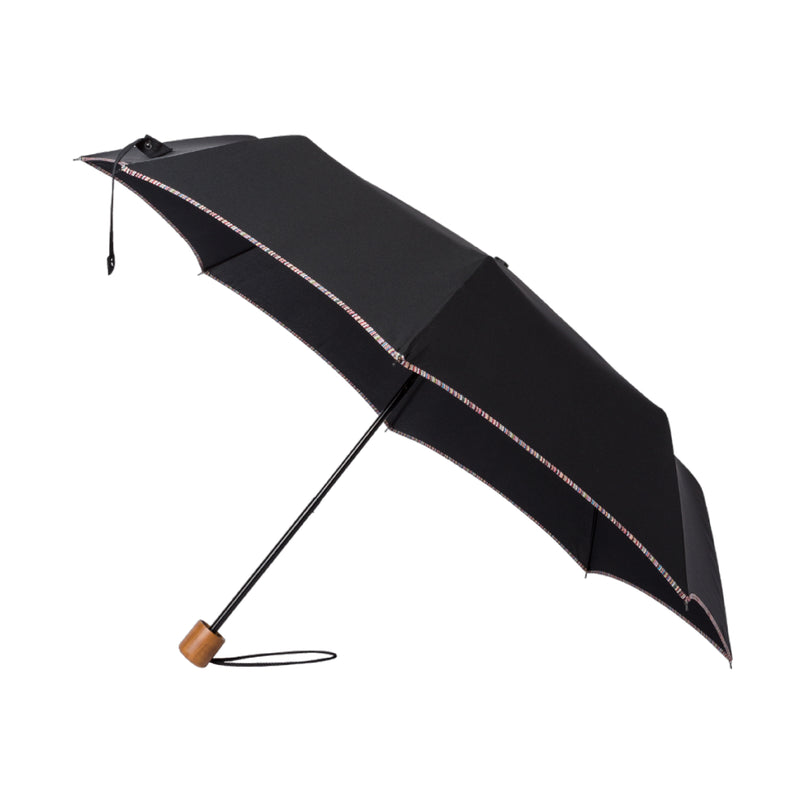 'Signature Stripe' Telescopic Umbrella | Black