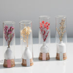 Dried Flower Bouquet Vase in Corked Tube | White