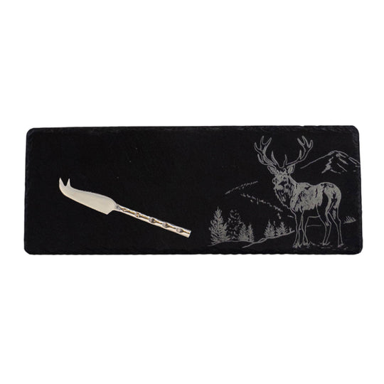 Mini Slate Cheese Board & Knife Set | Stag