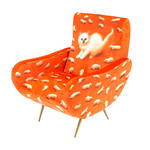 Kitten Padded Armchair | Seletti Wears Toiletpaper | Orange