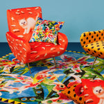 Kitten Padded Armchair | Seletti Wears Toiletpaper | Orange