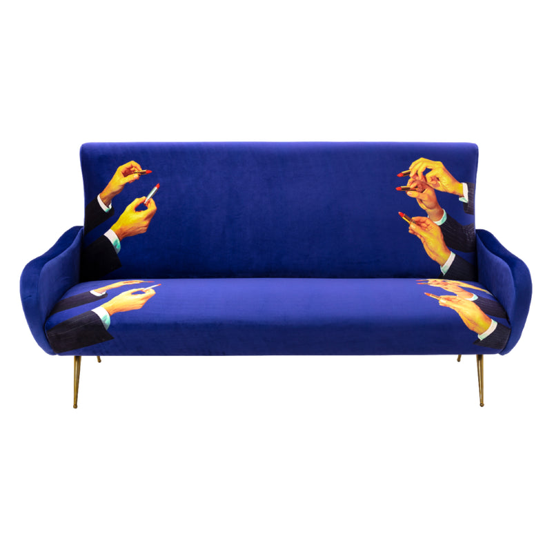 Lipsticks Three Seater Sofa | Seletti Wears Toiletpaper | Blue