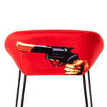 Revolver Padded High Bar Stool | Seletti Wears Toiletpaper | Red