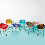 Roses Padded High Bar Stool | Seletti Wears Toiletpaper | Blue