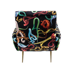 Snakes Padded Armchair | Seletti Wears Toiletpaper | Black
