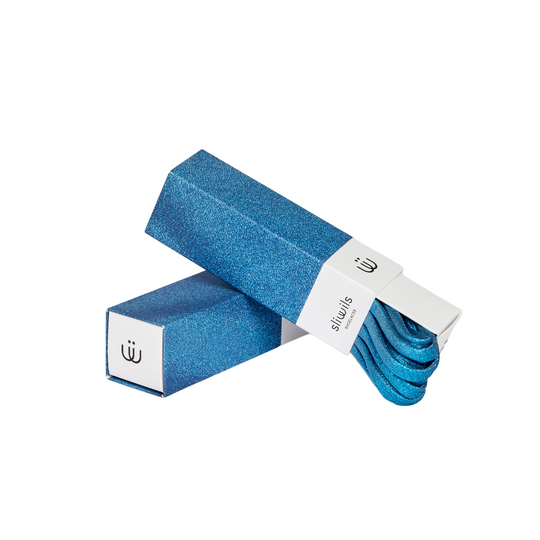 Manhattan Metallic Blue Shoelaces | 120cm