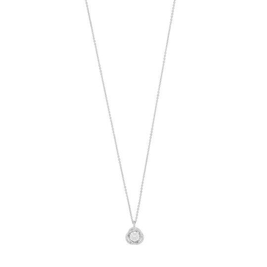 Ace Cubic Zirconia Pendant Necklace | Silver Plated