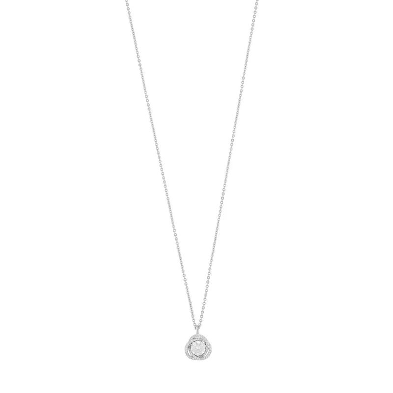 Ace Cubic Zirconia Pendant Necklace | Silver Plated