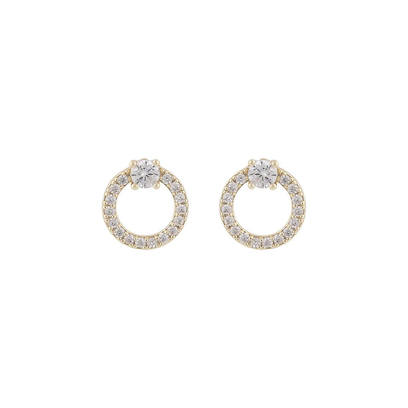 Ace CZ Ring Earrings | Gold Plated