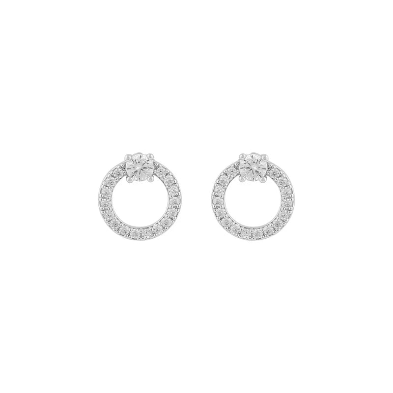 Ace CZ Ring Earrings | Silver Plated with Cubic Zirconia