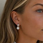 Adriana Pearl Hoop Earrings | Silver Plated