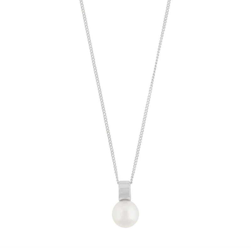 Adriana Pearl Pendant Necklace | Silver Plated | 42cm