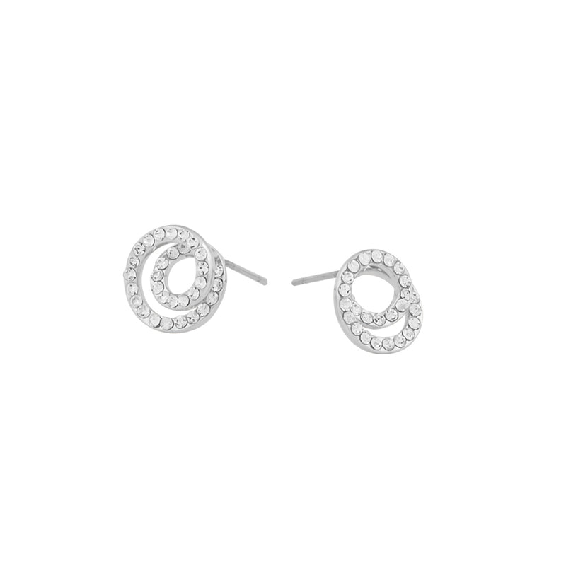 Cara Spiral Ring Earrings | Silver Plated