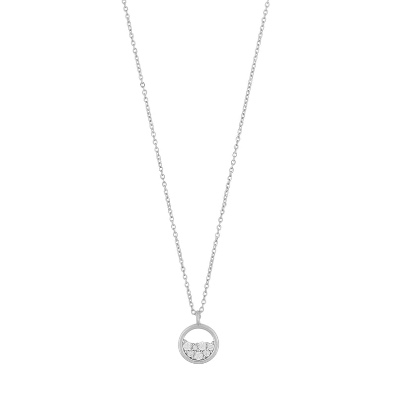 Copenhagen Pendant Necklace | Silver Plated with Cubic Zirconia