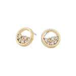 Copenhagen Small Coin Earrings | Gold Plated with Cubic Zirconia