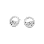 Copenhagen Small Coin Earrings | Silver Plated with Cubic Zirconia