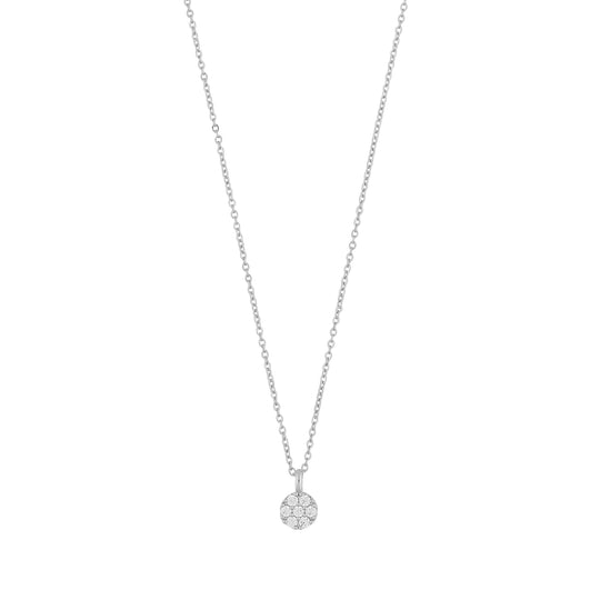 Copenhagen Small Pendant Necklace | Silver Plated with Cubic Zirconia
