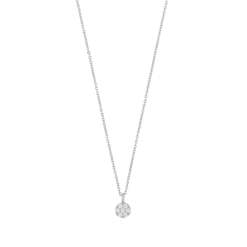 Copenhagen Small Pendant Necklace | Silver Plated with Cubic Zirconia