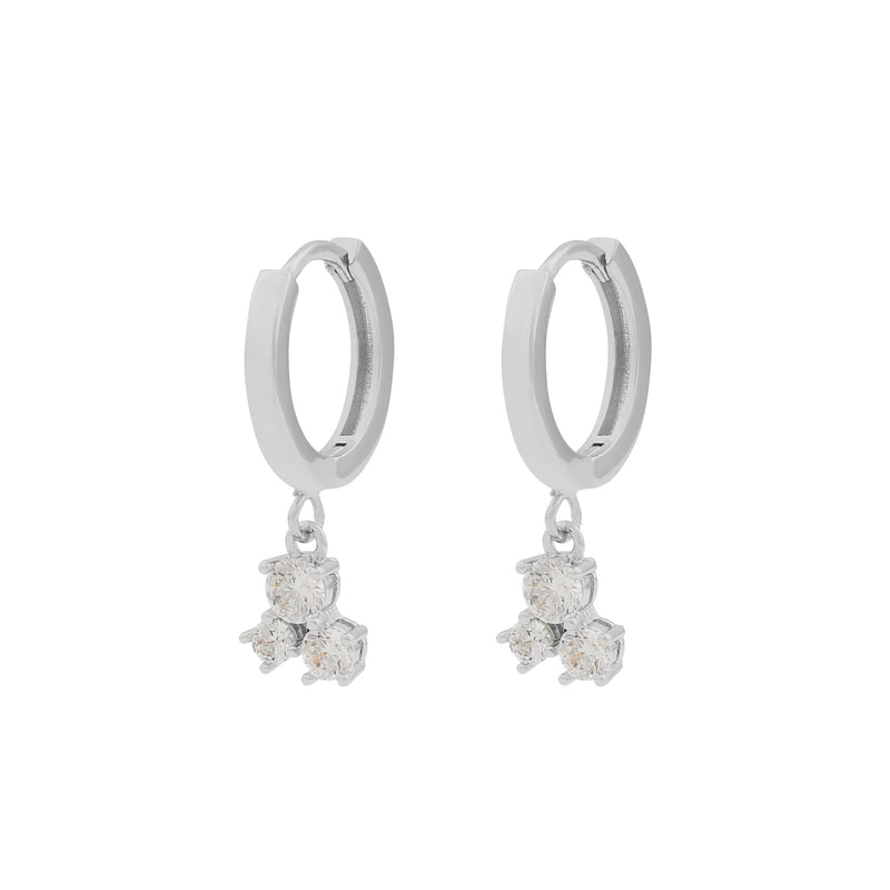 Copenhagen Small Ring Pendant Earrings | Silver Plated with Cubic Zirconia